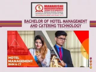 Bachelor of Hotel Management and Catering Technology