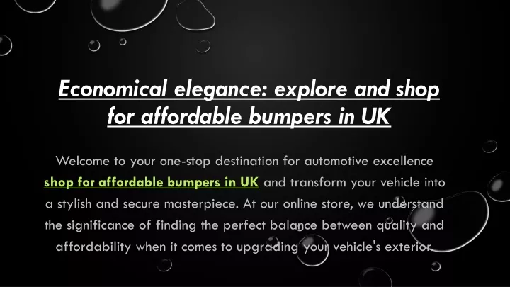 economical elegance explore and shop for affordable bumpers in uk