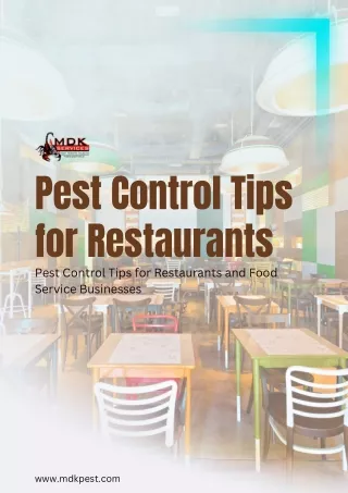 Pest Control Tips for Restaurants and Food Service Businesses