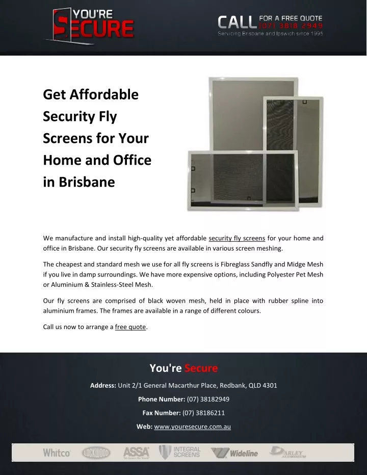 get affordable security fly screens for your home