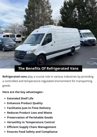 The Benefits Of Refrigerated Vans