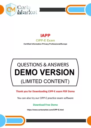 IAPP CIPP-E Exam Practice Test (Questions) — Clear Your Exam in 1st Go