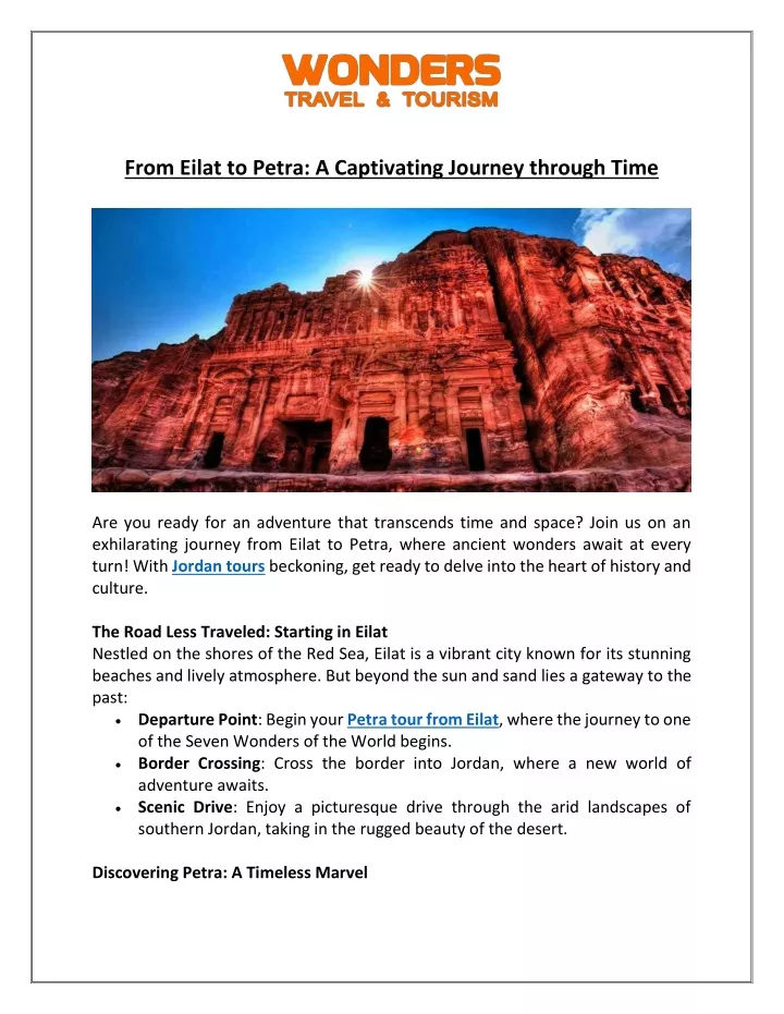 from eilat to petra a captivating journey through