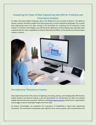 Unleashing the Power of Data Engineering with AWS for Predictive and Prescriptiv
