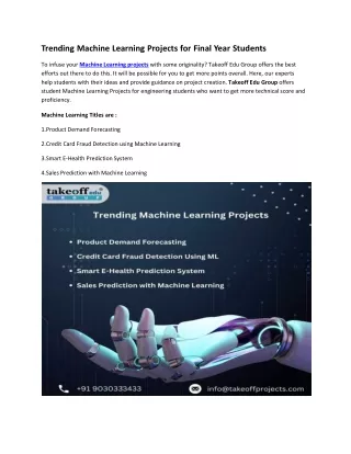 Trending Machine Learning Projects for Final Year Students