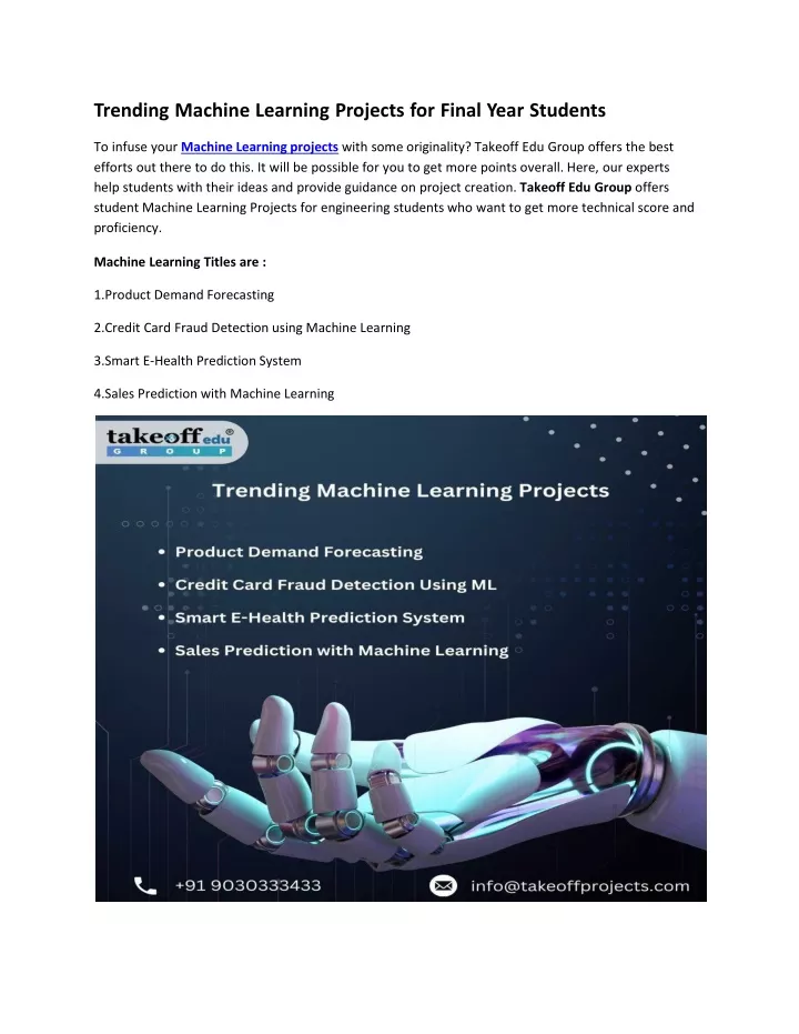 trending machine learning projects for final year