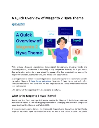 A Quick Overview of Magento 2 Hyva Theme