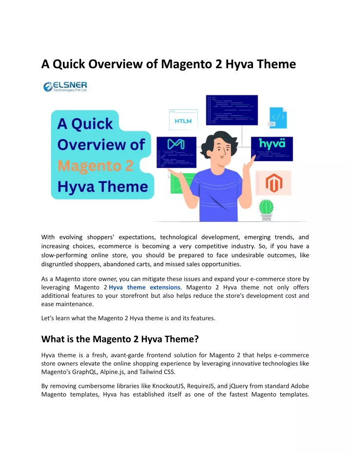 a quick overview of magento 2 hyva theme