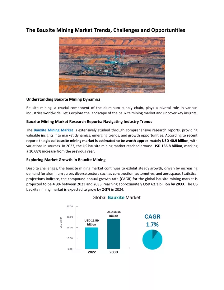 the bauxite mining market trends challenges
