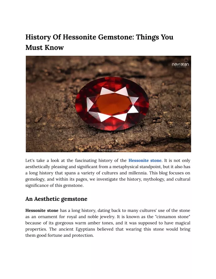 history of hessonite gemstone things you must know