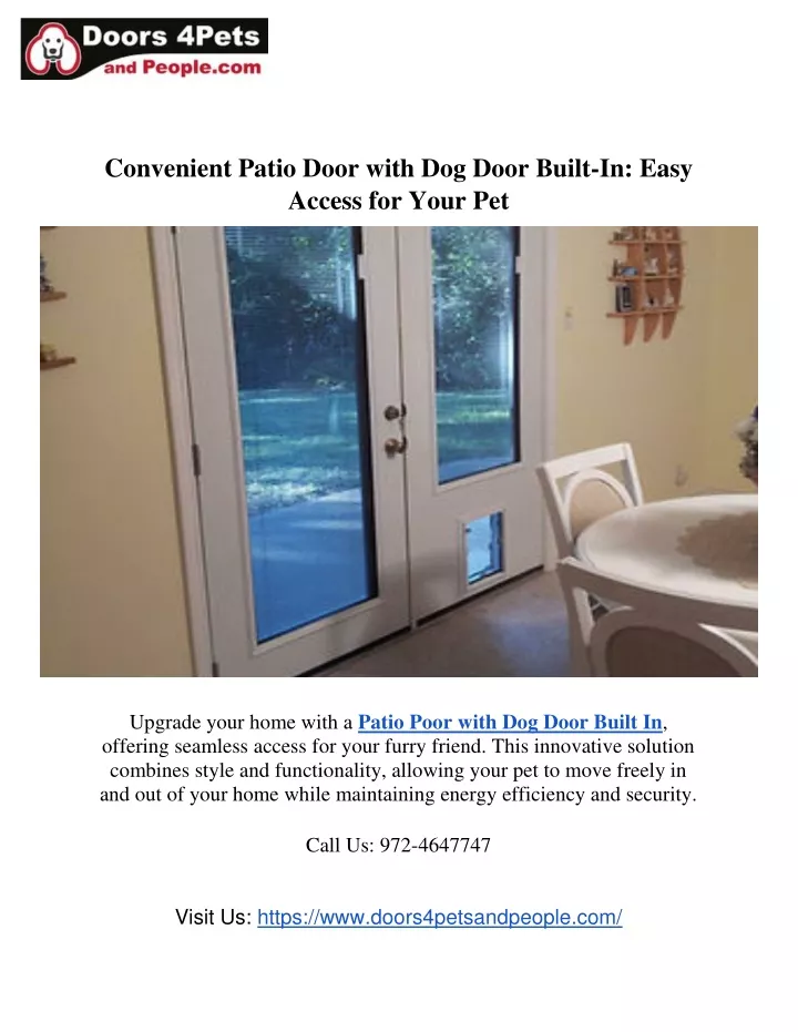 convenient patio door with dog door built in easy