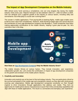 The Impact of App Development Companies on the Mobile Industry