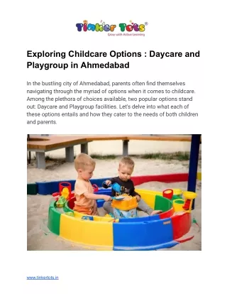 Daycare and Playgroup Ahmedabad