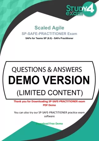 Scaled Agile SAFe for Teams SP (6.0) SAFe Practitioner SP-SAFe-Practitioner Exam