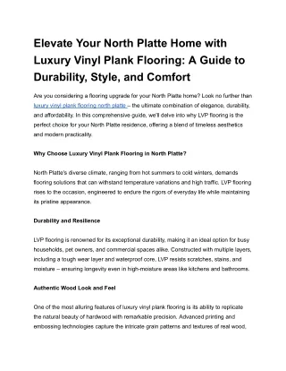 luxury vinyl plank flooring north platte