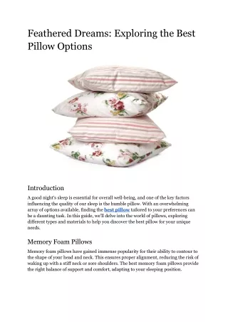 Feathered Dreams_ Exploring the Best Pillow Options
