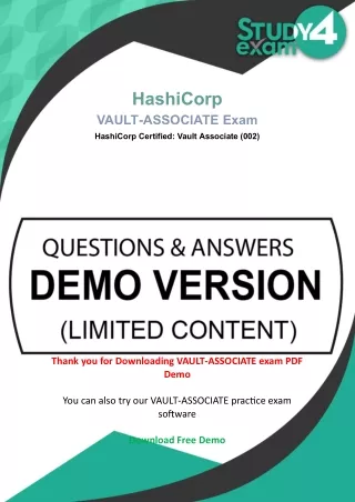 Study4Exam HashiCorp Certified Vault Associate (002) Exam