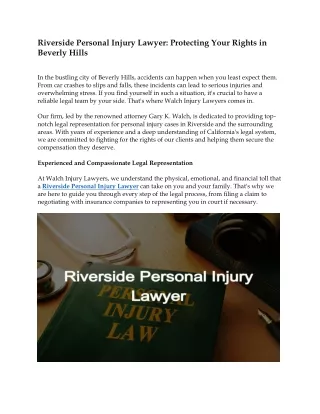 Riverside Personal Injury Lawyer