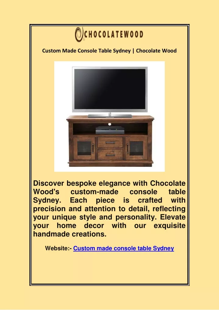 custom made console table sydney chocolate wood