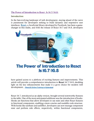 the power of introduction to react js 16 7 16 8