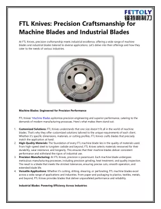 Precision Craftsmanship for Machine Blades and Industrial Blades