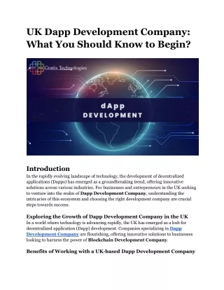 UK Dapp Development Company: What You Should Know to Begin?