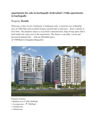 apartments for sale in bachupally hyderabad
