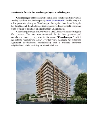 apartments for sale in chandanagar hyderabad telangana