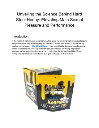 Unveiling the Science Behind Hard Steel Honey_ Elevating Male Sexual Pleasure and Performance