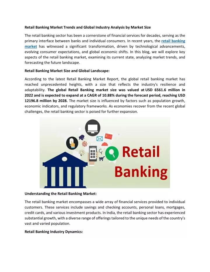 retail banking market trends and global industry