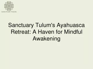Sanctuary Tulum's Ayahuasca Retreat A Haven for Mindful Awakening