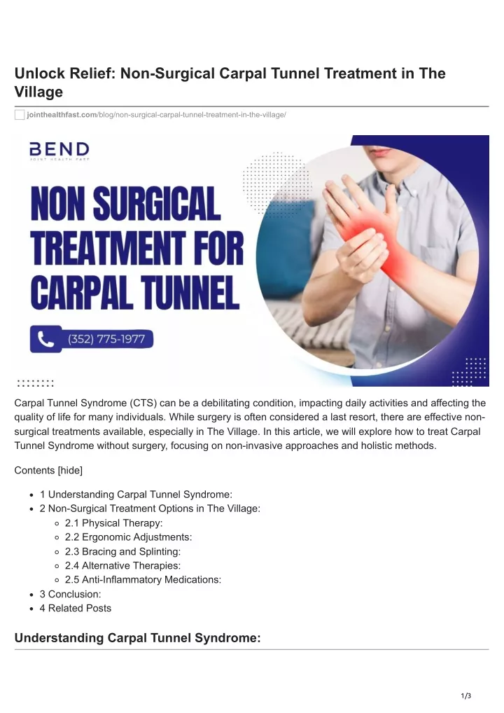 unlock relief non surgical carpal tunnel