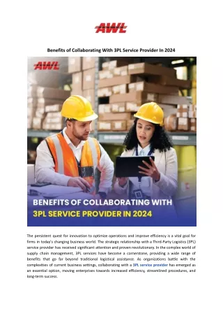 Benefits of Collaborating With 3PL Service Provider In 2024 - AWL India