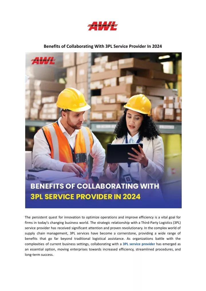 benefits of collaborating with 3pl service