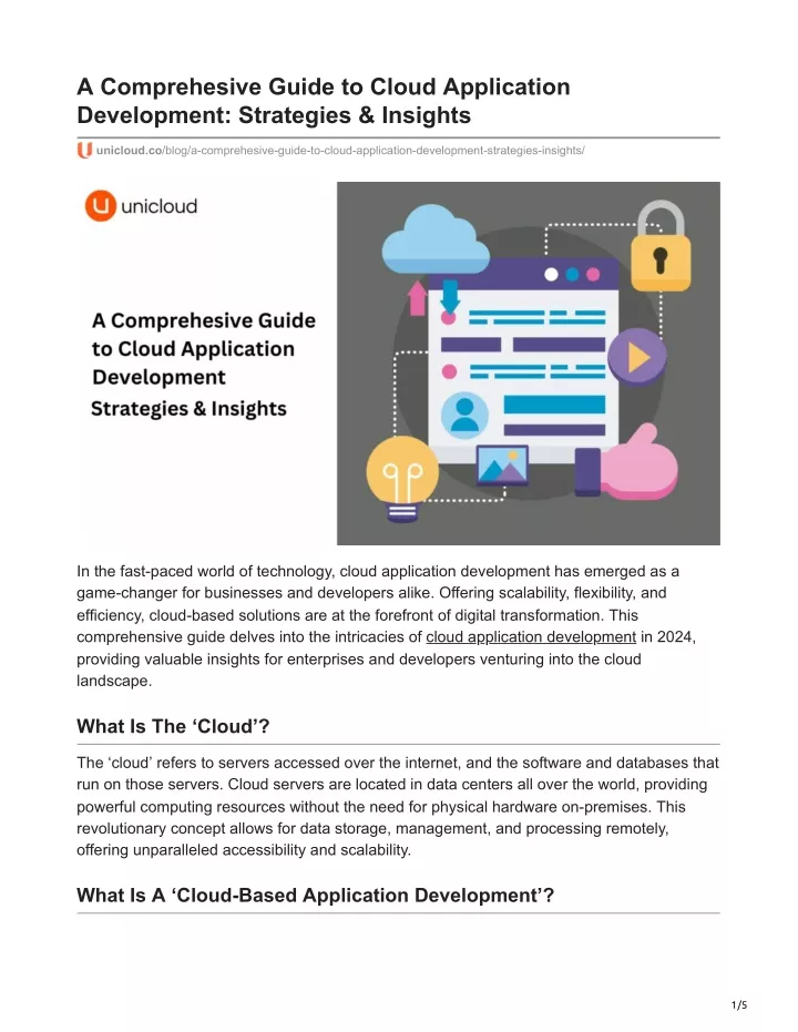 a comprehesive guide to cloud application