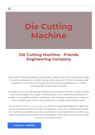 Die Cutting Machine