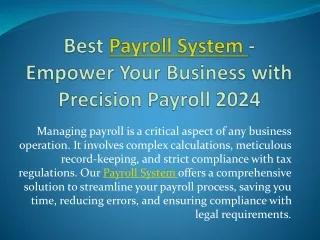 Technaitra-Payroll System - Empower Your Business with Precision Payroll 2024
