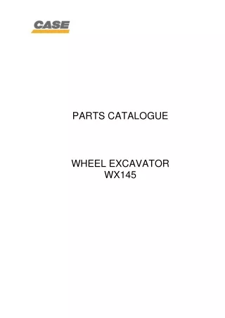 CASE WX145 Wheel Excavator Service Repair Manual