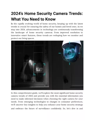 2024's Home Security Camera Trends: What You Need to Know