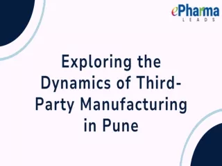 Best Third-Party Manufacturing Companies in Pune - ePharmaLeads