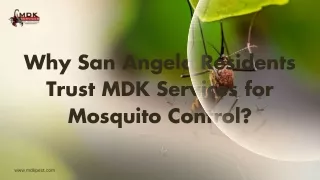 Why San Angelo Residents Trust MDK Services for Mosquito Control