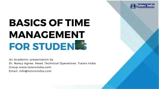 Basics of Time Management for Students
