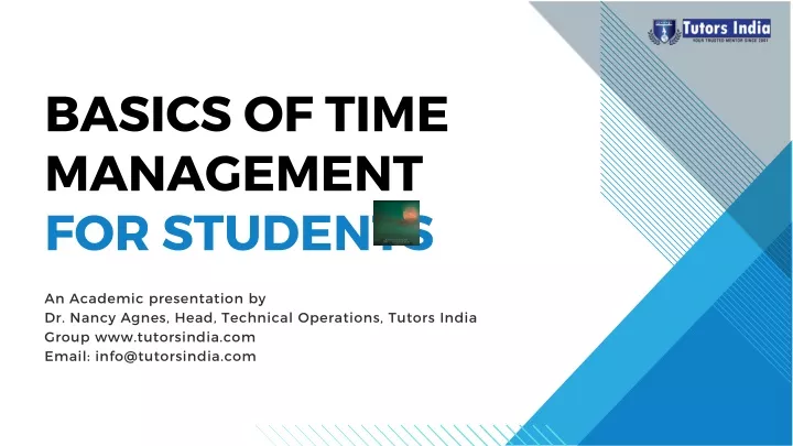 basics of time management for students