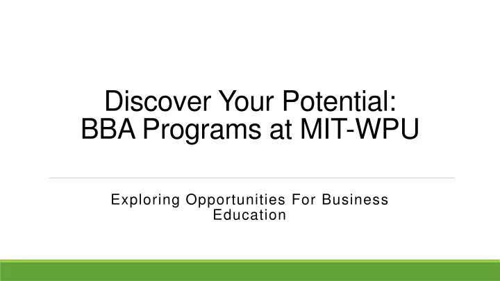discover your potential bba programs at mit wpu