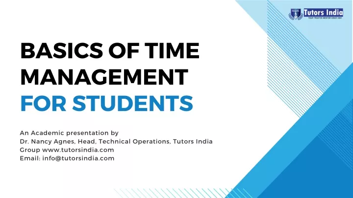basics of time management for students
