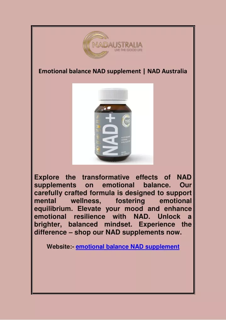 emotional balance nad supplement nad australia