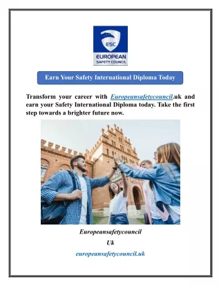 Earn Your Safety International Diploma Today