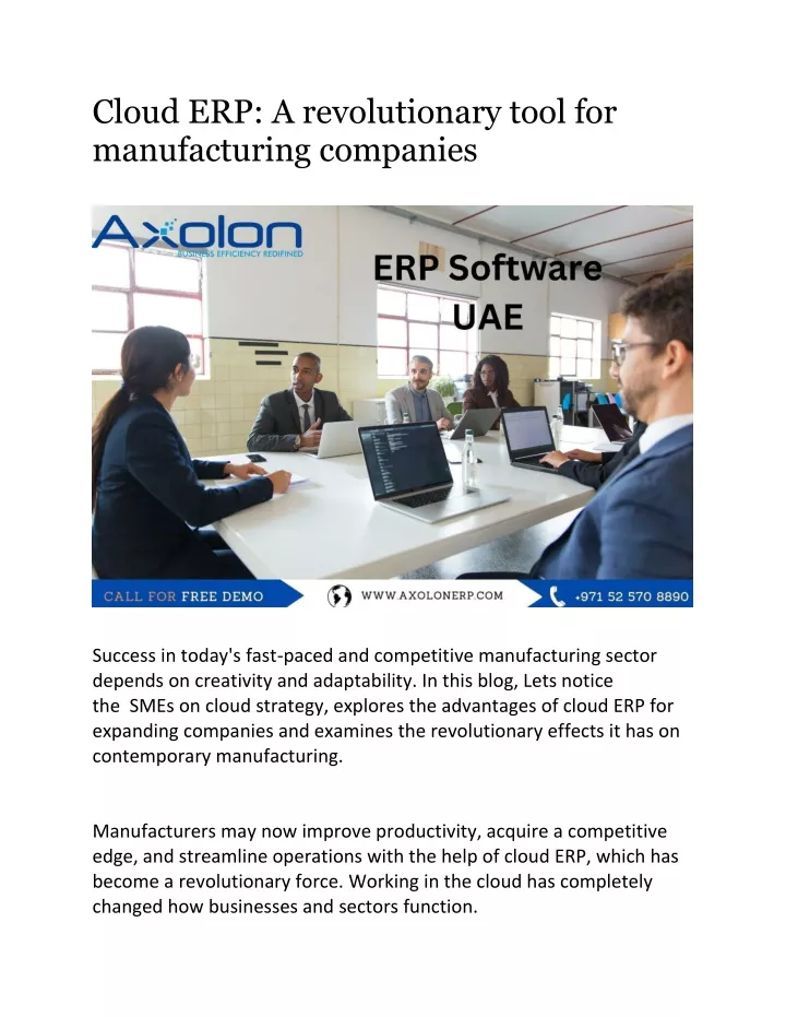 cloud erp a revolutionary tool for manufacturing