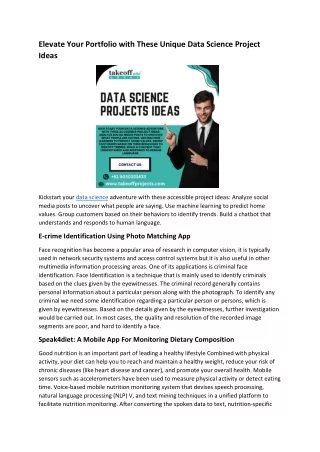 Elevate Your Portfolio with These Unique Data Science Project Ideas