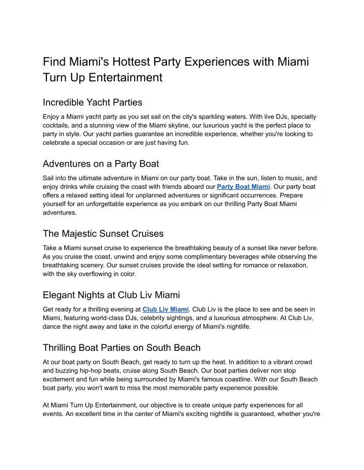 find miami s hottest party experiences with miami